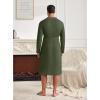 imageEkouaer Mens Robes Lightweight Waffle Knit Spa Bathrobe Soft Kimono Shower Robe V Neck Long Sleeve Sleepwear with PocketsArmy Green