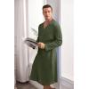 imageEkouaer Mens Robes Lightweight Waffle Knit Spa Bathrobe Soft Kimono Shower Robe V Neck Long Sleeve Sleepwear with PocketsArmy Green