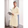 imageEkouaer Mens Robes Lightweight Waffle Knit Spa Bathrobe Soft Kimono Shower Robe V Neck Long Sleeve Sleepwear with PocketsBeige