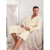 imageEkouaer Mens Robes Lightweight Waffle Knit Spa Bathrobe Soft Kimono Shower Robe V Neck Long Sleeve Sleepwear with PocketsBeige