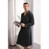 imageEkouaer Mens Robes Lightweight Waffle Knit Spa Bathrobe Soft Kimono Shower Robe V Neck Long Sleeve Sleepwear with PocketsBlack