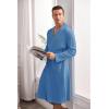 imageEkouaer Mens Robes Lightweight Waffle Knit Spa Bathrobe Soft Kimono Shower Robe V Neck Long Sleeve Sleepwear with PocketsBlue