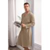 imageEkouaer Mens Robes Lightweight Waffle Knit Spa Bathrobe Soft Kimono Shower Robe V Neck Long Sleeve Sleepwear with PocketsKhaki