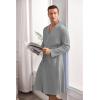 imageEkouaer Mens Robes Lightweight Waffle Knit Spa Bathrobe Soft Kimono Shower Robe V Neck Long Sleeve Sleepwear with PocketsLight Grey