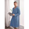 imageEkouaer Mens Robes Lightweight Waffle Knit Spa Bathrobe Soft Kimono Shower Robe V Neck Long Sleeve Sleepwear with PocketsNavy