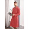 imageEkouaer Mens Robes Lightweight Waffle Knit Spa Bathrobe Soft Kimono Shower Robe V Neck Long Sleeve Sleepwear with PocketsRed