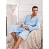 imageEkouaer Mens Robes Lightweight Waffle Knit Spa Bathrobe Soft Kimono Shower Robe V Neck Long Sleeve Sleepwear with PocketsSky Blue