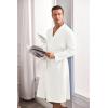 imageEkouaer Mens Robes Lightweight Waffle Knit Spa Bathrobe Soft Kimono Shower Robe V Neck Long Sleeve Sleepwear with PocketsWhite