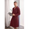 imageEkouaer Mens Robes Lightweight Waffle Knit Spa Bathrobe Soft Kimono Shower Robe V Neck Long Sleeve Sleepwear with PocketsWine Red