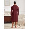 imageEkouaer Mens Robes Lightweight Waffle Knit Spa Bathrobe Soft Kimono Shower Robe V Neck Long Sleeve Sleepwear with PocketsWine Red