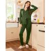 imageEkouaer Pajamas Set Long Sleeve Sleepwear Womens Button Down Nightwear Soft Pj Loungewear with PocketsArmy Green