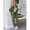 imageEkouaer Pajamas Set Long Sleeve Sleepwear Womens Button Down Nightwear Soft Pj Loungewear with PocketsArmy Green