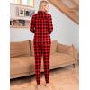 imageEkouaer Pajamas Set Long Sleeve Sleepwear Womens Button Down Nightwear Soft Pj Loungewear with PocketsBlack and Red Plaid