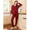 imageEkouaer Pajamas Set Long Sleeve Sleepwear Womens Button Down Nightwear Soft Pj Loungewear with PocketsBlack and Red Plaid