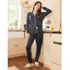 imageEkouaer Pajamas Set Long Sleeve Sleepwear Womens Button Down Nightwear Soft Pj Loungewear with PocketsDeep Grey