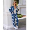 imageEkouaer Pajamas Set Long Sleeve Sleepwear Womens Button Down Nightwear Soft Pj Loungewear with PocketsFloral