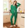 imageEkouaer Pajamas Set Long Sleeve Sleepwear Womens Button Down Nightwear Soft Pj Loungewear with PocketsGreen Christmas Print