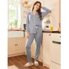 imageEkouaer Pajamas Set Long Sleeve Sleepwear Womens Button Down Nightwear Soft Pj Loungewear with PocketsLight Grey