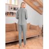 imageEkouaer Pajamas Set Long Sleeve Sleepwear Womens Button Down Nightwear Soft Pj Loungewear with PocketsLight Grey