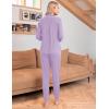 imageEkouaer Pajamas Set Long Sleeve Sleepwear Womens Button Down Nightwear Soft Pj Loungewear with PocketsLilac