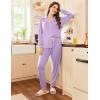 imageEkouaer Pajamas Set Long Sleeve Sleepwear Womens Button Down Nightwear Soft Pj Loungewear with PocketsLilac