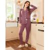 imageEkouaer Pajamas Set Long Sleeve Sleepwear Womens Button Down Nightwear Soft Pj Loungewear with PocketsOld Rose