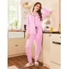 imageEkouaer Pajamas Set Long Sleeve Sleepwear Womens Button Down Nightwear Soft Pj Loungewear with PocketsPink