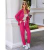 imageEkouaer Pajamas Set Long Sleeve Sleepwear Womens Button Down Nightwear Soft Pj Loungewear with PocketsRose