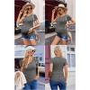 imageEkouaer Womens Maternity Shirts 3 Packs V Neck Tops Tunic Pregnancy Clothes Side Ruched Short Sleeve Casual T Shirt SXXLBlackDark GreyLight Grey