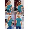 imageEkouaer Womens Maternity Shirts 3 Packs V Neck Tops Tunic Pregnancy Clothes Side Ruched Short Sleeve Casual T Shirt SXXLBlackGreenTeal