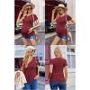 imageEkouaer Womens Maternity Shirts 3 Packs V Neck Tops Tunic Pregnancy Clothes Side Ruched Short Sleeve Casual T Shirt SXXLDark GreyMaroonCaramel