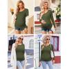 imageEkouaer Womens Maternity Shirts Long Sleeve 3 Packs Pregnancy Tee Top Tunic Blouse Casual Mama Clothes SXXL3pcs Black  Army Green  Dirty Pink