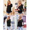 imageEkouaer Womens Maternity Shirts Long Sleeve 3 Packs Pregnancy Tee Top Tunic Blouse Casual Mama Clothes SXXL3pcs Black  Army Green  Dirty Pink