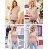 imageEkouaer Womens Maternity Shirts Long Sleeve 3 Packs Pregnancy Tee Top Tunic Blouse Casual Mama Clothes SXXL3pcs Black  Army Green  Dirty Pink