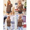 imageEkouaer Womens Maternity Shirts Long Sleeve 3 Packs Pregnancy Tee Top Tunic Blouse Casual Mama Clothes SXXL3pcs Black  Brown  White