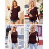 imageEkouaer Womens Maternity Shirts Long Sleeve 3 Packs Pregnancy Tee Top Tunic Blouse Casual Mama Clothes SXXL3pcs Black  Burgundy Red  Green