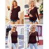 imageEkouaer Womens Maternity Shirts Long Sleeve 3 Packs Pregnancy Tee Top Tunic Blouse Casual Mama Clothes SXXL3pcs Black  Burgundy Red  White