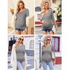 imageEkouaer Womens Maternity Shirts Long Sleeve 3 Packs Pregnancy Tee Top Tunic Blouse Casual Mama Clothes SXXL3pcs Black  Dirty Pink  Grey