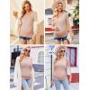 imageEkouaer Womens Maternity Shirts Long Sleeve 3 Packs Pregnancy Tee Top Tunic Blouse Casual Mama Clothes SXXL3pcs Black  Dirty Pink  Grey