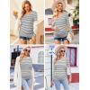 imageEkouaer Womens Maternity Shirts Long Sleeve 3 Packs Pregnancy Tee Top Tunic Blouse Casual Mama Clothes SXXL3pcs Black  Dirty Pink  White Stripe