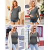 imageEkouaer Womens Maternity Shirts Long Sleeve 3 Packs Pregnancy Tee Top Tunic Blouse Casual Mama Clothes SXXL3pcs Black  Green  Dark Grey