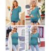 imageEkouaer Womens Maternity Shirts Long Sleeve 3 Packs Pregnancy Tee Top Tunic Blouse Casual Mama Clothes SXXL3pcs Black  Green  Teal