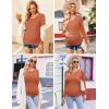 imageEkouaer Womens Maternity Shirts Long Sleeve 3 Packs Pregnancy Tee Top Tunic Blouse Casual Mama Clothes SXXL3pcs Burgundy Red  Caramel  Dark Grey