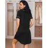 imageEkouaer Womens Nightgown Button Down Nightshirt V Neck Sleepshirt Short Sleeve Sleepwear Soft Pajama DressBlack