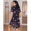 imageEkouaer Womens Nightgown Button Down Nightshirt V Neck Sleepshirt Short Sleeve Sleepwear Soft Pajama DressBlack Butterfly
