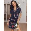 imageEkouaer Womens Nightgown Button Down Nightshirt V Neck Sleepshirt Short Sleeve Sleepwear Soft Pajama DressBlack Butterfly