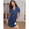 imageEkouaer Womens Nightgown Button Down Nightshirt V Neck Sleepshirt Short Sleeve Sleepwear Soft Pajama DressBlack Starry Sky