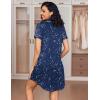 imageEkouaer Womens Nightgown Button Down Nightshirt V Neck Sleepshirt Short Sleeve Sleepwear Soft Pajama DressBlack Starry Sky