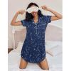 imageEkouaer Womens Nightgown Button Down Nightshirt V Neck Sleepshirt Short Sleeve Sleepwear Soft Pajama DressBlack Starry Sky