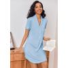 imageEkouaer Womens Nightgown Button Down Nightshirt V Neck Sleepshirt Short Sleeve Sleepwear Soft Pajama DressLight Blue